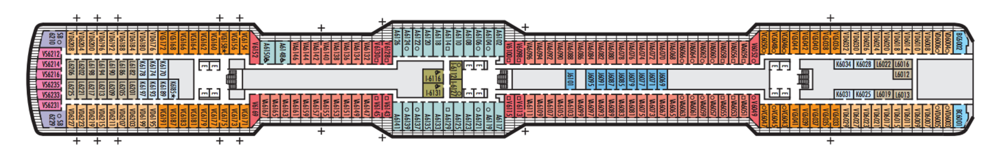 Deck 6 - Mozart Deck plan